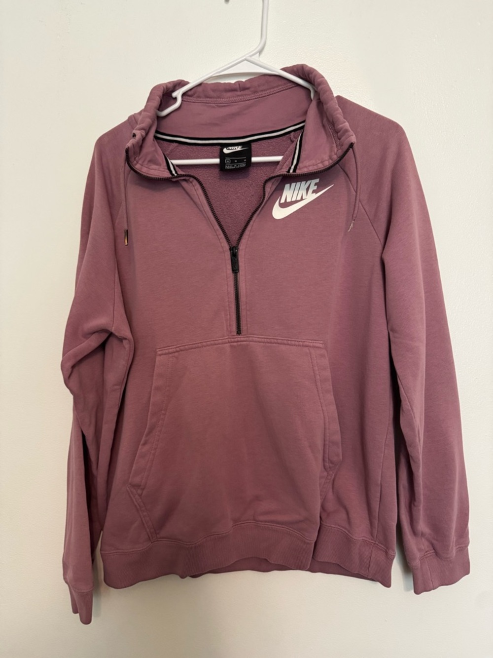 Nike Rose-Mauve Quarter-Zip Pullover